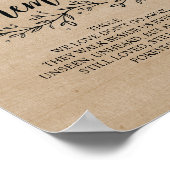 Huwelijk met rustieke wijnranken 'In Loving Memory Poster (Hoek)