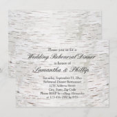 Huwelijk met rustige houten witte papierberkenscho kaart (Voorkant / Achterkant)