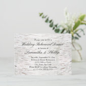 Huwelijk met rustige houten witte papierberkenscho kaart (Staand voorkant)