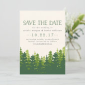 Huwelijk met Ruwe Pijnbomen Save The Date (Staand voorkant)