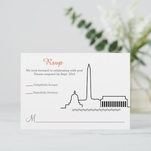 Huwelijk met uitzicht op Washington DC skyline Kaart (Staand voorkant)