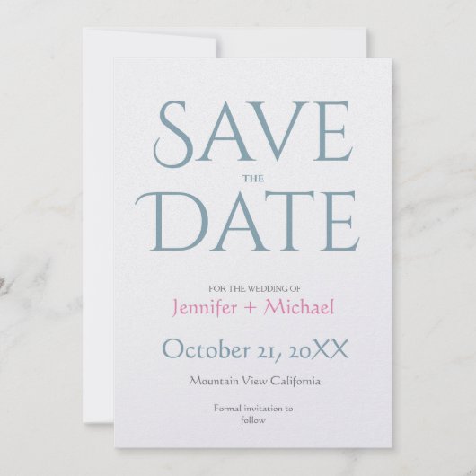 Huwelijk Minimalistisch Modern Chic Save The Date (Voorkant)