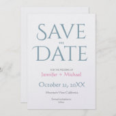 Huwelijk Minimalistisch Modern Chic Save The Date (Voorkant / Achterkant)