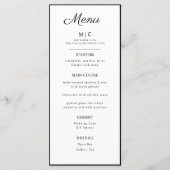 Huwelijk Minimalistisch modern plat menu.  Menu (Voorkant)
