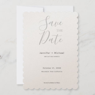 Huwelijk Minimalistische kalligrafie Champagne Save The Date