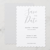 Huwelijk Minimalistische kalligrafie Champagne Save The Date (Voorkant / Achterkant)