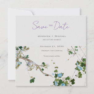 Huwelijk Minimalistische kalligrafie Floral Aankondiging