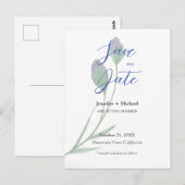 Huwelijk Minimalistische kalligrafie Floral Briefkaart (Voorkant / Achterkant)