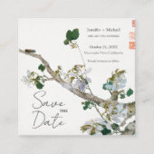 Huwelijk Minimalistische kalligrafie Floral Informatiekaartje (Voorkant)