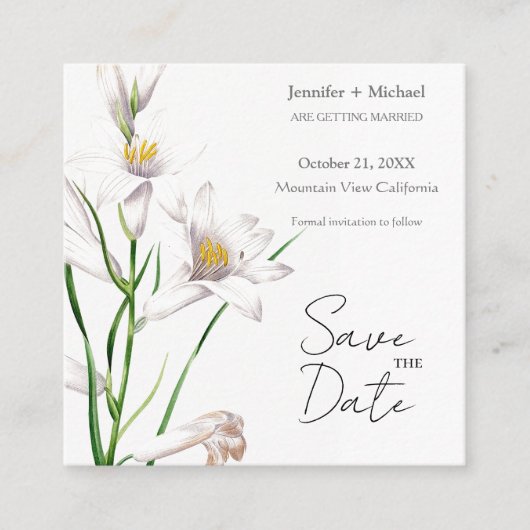 Huwelijk Minimalistische kalligrafie Floral Informatiekaartje (Voorkant)