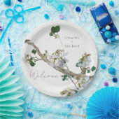 Huwelijk Minimalistische kalligrafie Floral Papieren Bordje (Feest)