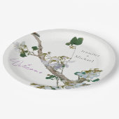 Huwelijk Minimalistische kalligrafie Floral Papieren Bordje (Gekanteld)