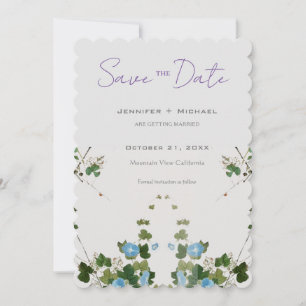 Huwelijk Minimalistische kalligrafie Floral Save The Date