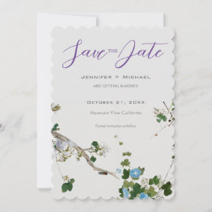 Huwelijk Minimalistische kalligrafie Floral Save The Date