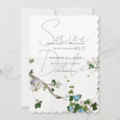 Huwelijk Minimalistische kalligrafie Floral Save The Date (Voorkant)