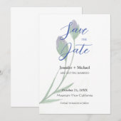 Huwelijk Minimalistische kalligrafie Floral Save The Date (Voorkant / Achterkant)