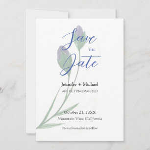 Huwelijk Minimalistische kalligrafie Floral Save The Date
