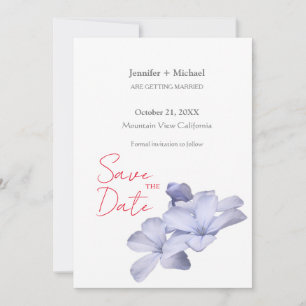 Huwelijk Minimalistische kalligrafie Floral Save The Date