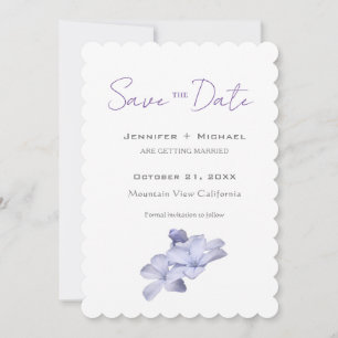 Huwelijk Minimalistische kalligrafie Floral Save The Date