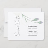 Huwelijk Minimalistische kalligrafie Floral Save The Date (Voorkant)