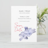 Huwelijk Minimalistische kalligrafie Floral Save The Date (Staand voorkant)