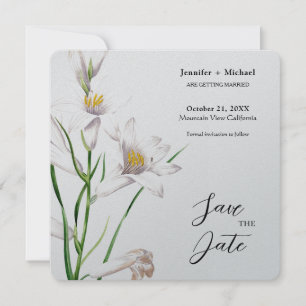 Huwelijk Minimalistische kalligrafie Floral Save The Date