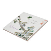 Huwelijk Minimalistische kalligrafie Floral Tegeltje (Zijkant)