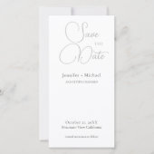 Huwelijk minimalistische kalligrafie save the date (Voorkant)