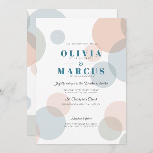 Huwelijk Modern Big Bold Confetti Stippen Kaart (Voorkant / Achterkant)