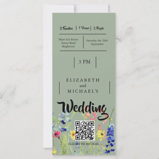 Huwelijk Modern Festival Floral (Achterkant)