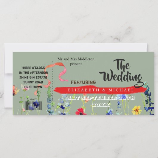 Huwelijk Modern Festival Floral (Voorkant)