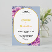 Huwelijk Modern Neutraal Bloemen Rustiek Elegant Folie Uitnodiging (Staand Voorkant)