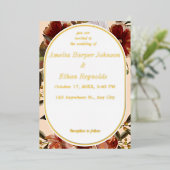 Huwelijk Modern Neutraal Bloemen Rustiek Folie Uitnodiging (Staand Voorkant)