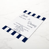 Huwelijk Modern Zwart & Wit Stripe met Folie Uitnodiging (Gedraaid)