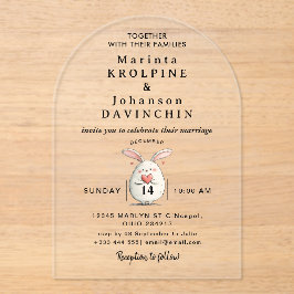 Huwelijk Moderne kalligrafie Acryl Uitnodigingen