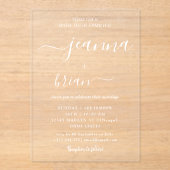 Huwelijk Moderne kalligrafie Acryl Uitnodigingen (Voorkant)