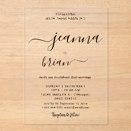 Huwelijk Moderne kalligrafie Acryl Uitnodigingen