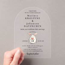 Huwelijk Moderne kalligrafie Acryl Uitnodigingen