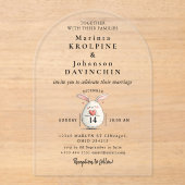 Huwelijk Moderne kalligrafie Acryl Uitnodigingen (Voorkant)