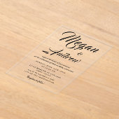 Huwelijk Moderne kalligrafie Acryl Uitnodigingen (Laagn)