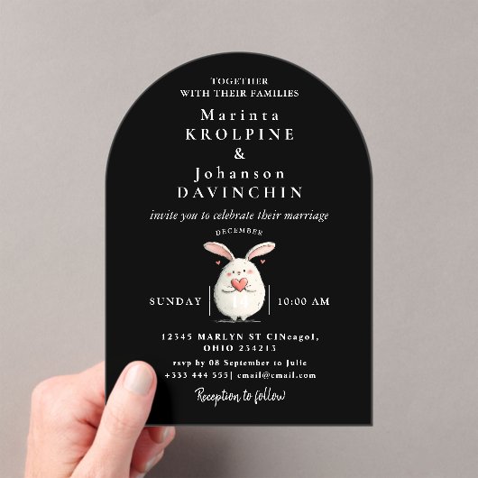 Huwelijk Moderne kalligrafie Acryl Uitnodigingen (Insitu (Draagbaar))