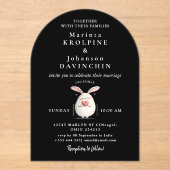 Huwelijk Moderne kalligrafie Acryl Uitnodigingen (Voorkant)