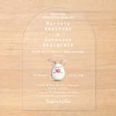 Huwelijk Moderne kalligrafie Acryl Uitnodigingen (Voorkant)