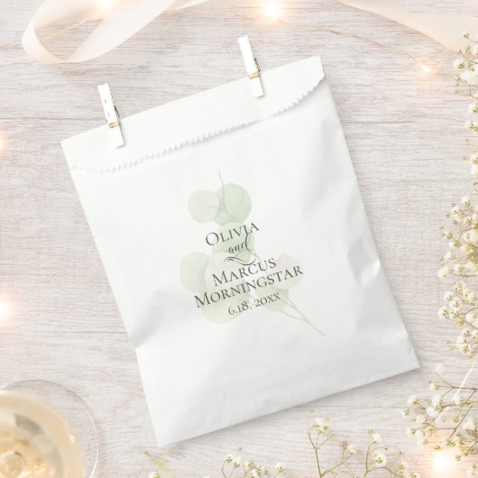 Huwelijk moderne lente eucalyptus bedankzakje (Geknipt)