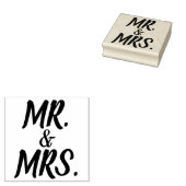 HUWELIJK MR EN MRS SCRIPT RUBBER STEMPEL (Gestempeld)