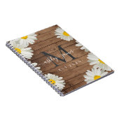 Huwelijk Mr. Mrs. Monogram Daisies Bloemen Rustiek Notitieboek (Rechterzijde)