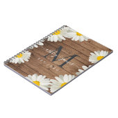 Huwelijk Mr. Mrs. Monogram Daisies Bloemen Rustiek Notitieboek (Linkerzijde)