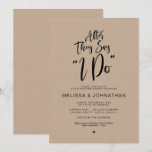 Huwelijk na de bruiloft, na het ja-woord, Rustic K Kaart (Voorkant / Achterkant)