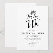 Huwelijk na de bruiloft, nadat ze ja zeggen, zwart kaart (Voorkant / Achterkant)