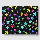 Huwelijk - Namen - Leuke, kleurrijke sterren patro Gastenboek (Achterkant)